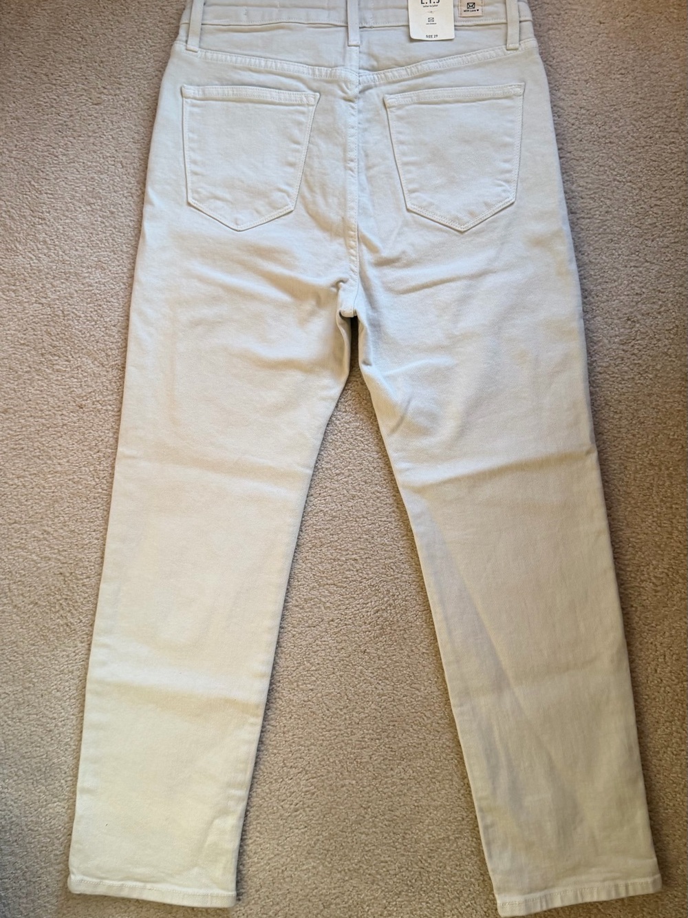 NWT L.T.J Siena Straight Leg Jeans in Ivory, Size 29 - Picture 3 of 5